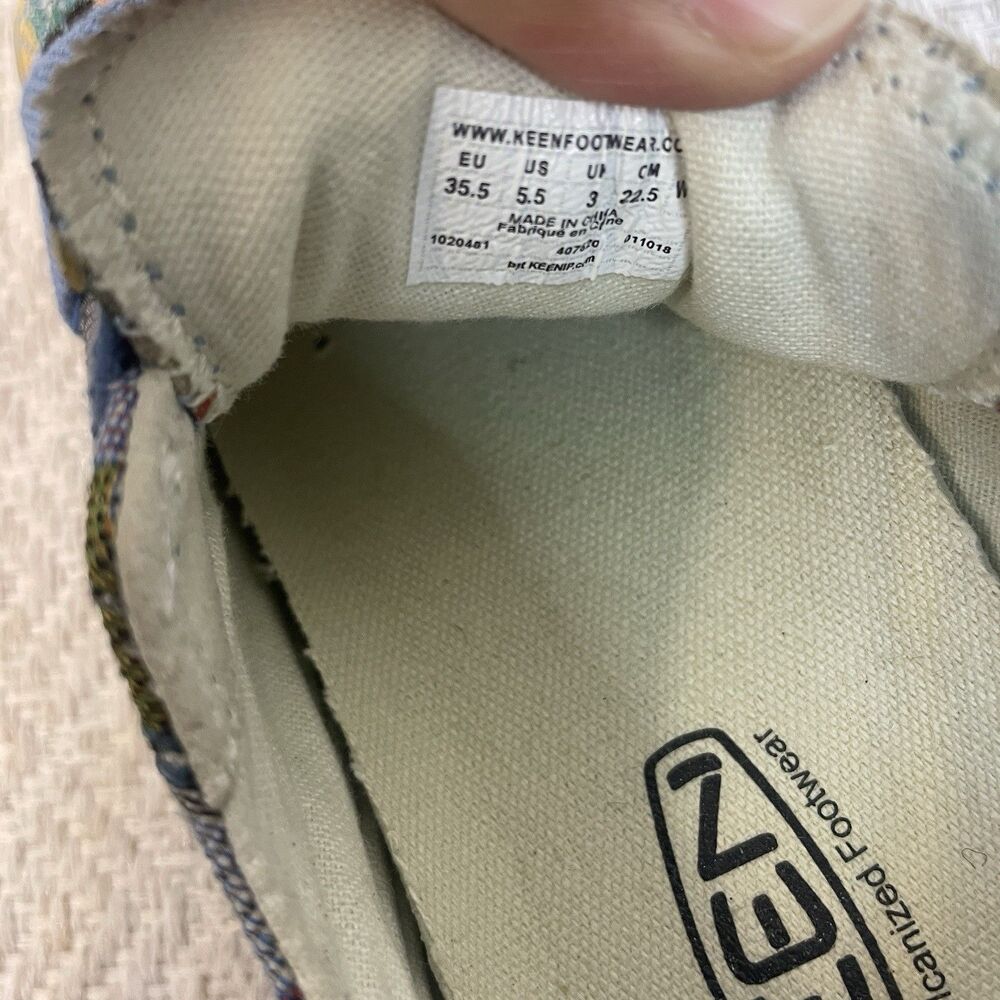 Keen Womens 5.5 Elsa III Gore Patchwork Slip-On Blue Straps Sneakers Open Box - Picture 7 of 8